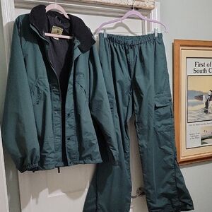NWOT Field & Stream Men's Green Raincoat /Pants Set, Duck Hunting, Size L